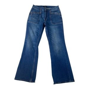 Frye Women's Jeans size 27 Mustang Wash Mid- rise Embroidered Denim Jeans